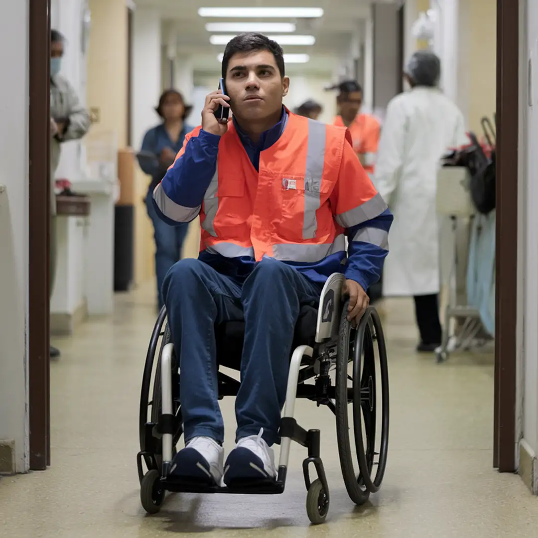 hombre buscando abogado accidente laboral en lima perú
